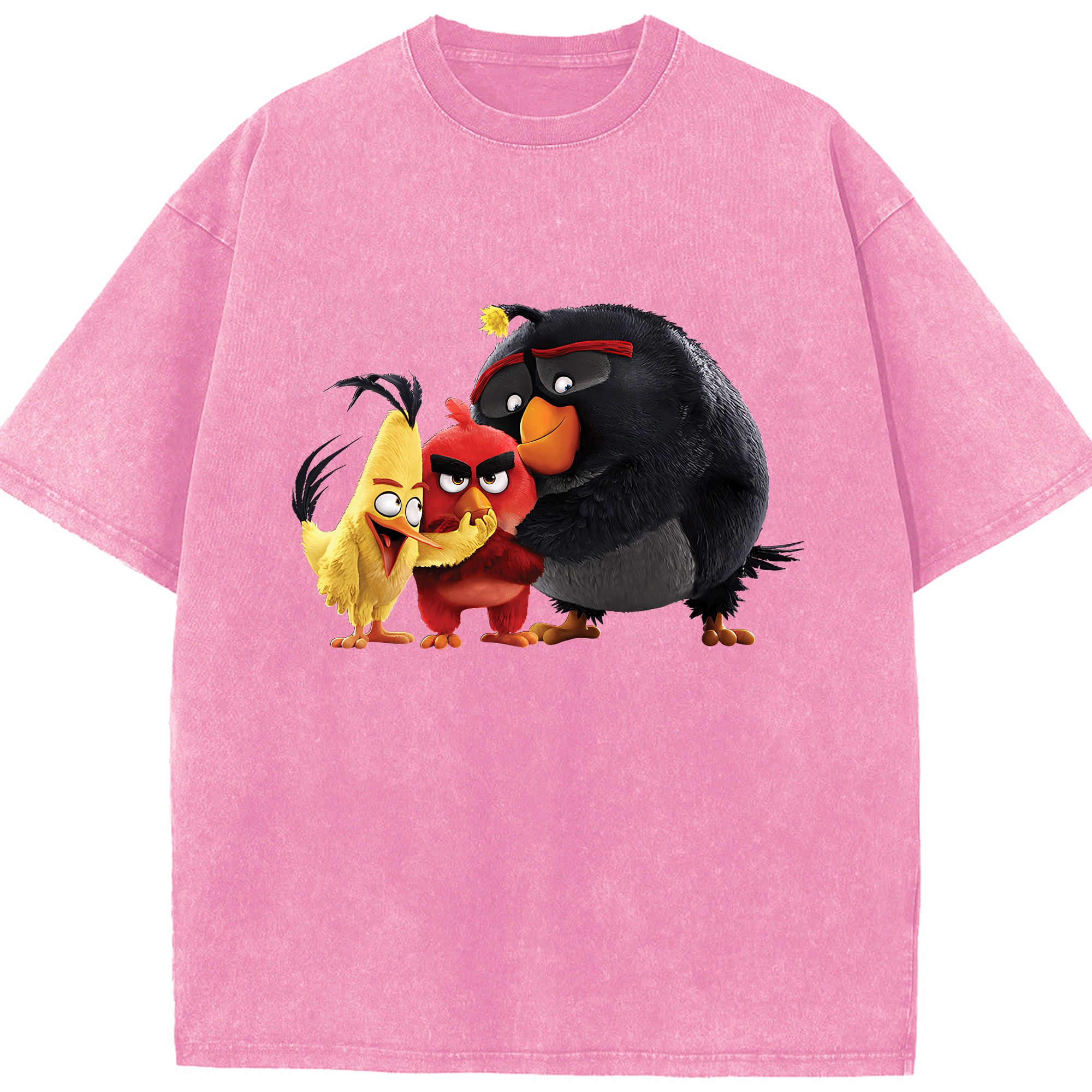 （画像用） Angry Birds アングリーバード 綿100% ヴィンテージ風 半袖Tシャツ（フロントプリント）